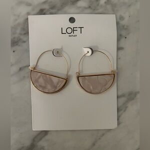 NWT Loft gold and pink/opal stone earrings